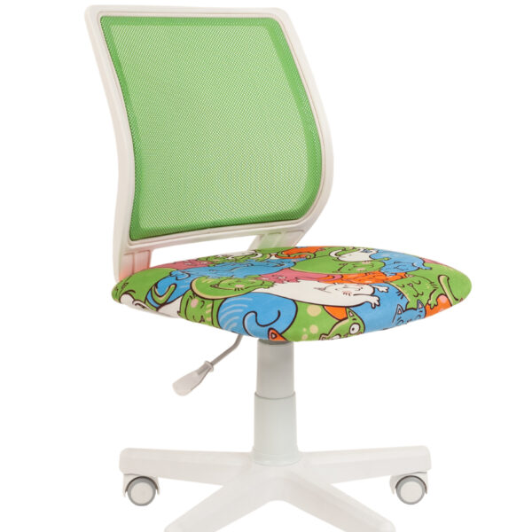 Кресло Chairman Kids 112 Россия ткань котики/TW-А 31 белый пластик